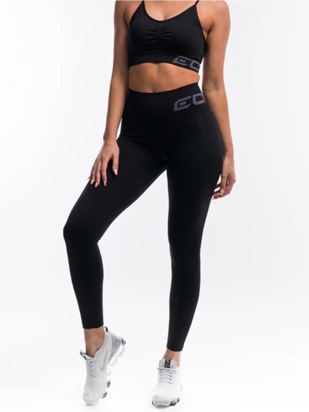 ECHT Athletic Black High-Rise Seamless Scrunch Yoga Leggings